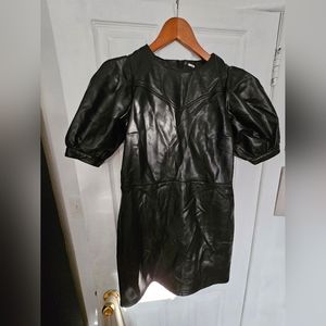 H&M faux leather mini dress